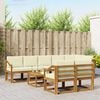 vidaXL Set vanjskih sofa s jastukom 9 pcs Prirodna i krem