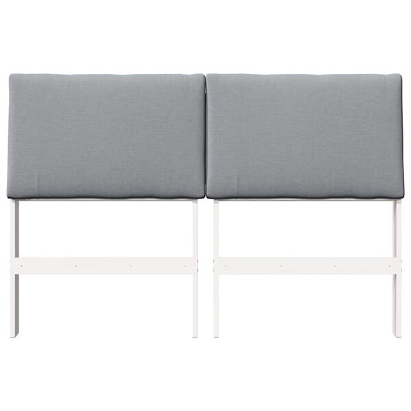 vidaXL Tapecirani uzglavlje Svijetlo siva 140 cm Čvrsto borovo drvo