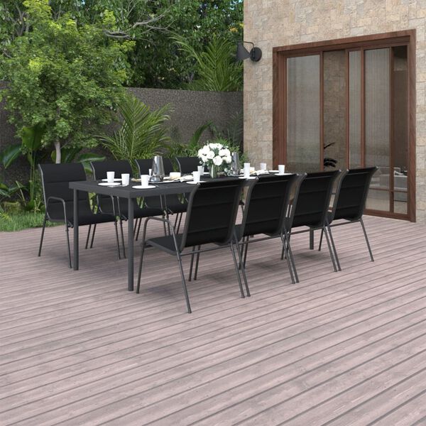 vidaXL 9-dijelni vrtni blagovaonski set čelični