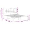 vidaXL Metalni okvir za krevet s uzglavljem bijeli 140 x 200 cm