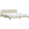vidaXL Krevet s madracem Dover krem 200 x 200 cm od tkanine