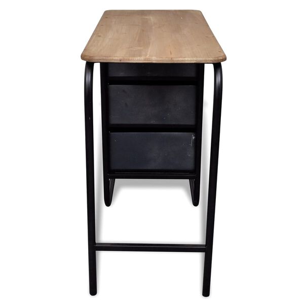 Drveni industrijski stol s 3 ladice