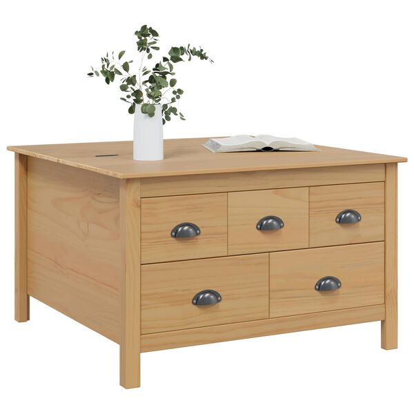 vidaXL Kava Stol Medeno smeđa 79.5 x 79.5 x 49 cm Čvrsto borovo drvo