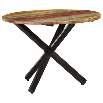 vidaXL Blagovaonski stol okrugli 100x100x75 cm masivno obnovljeno drvo