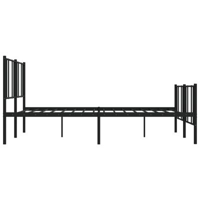 vidaXL Metalni okvir kreveta uzglavlje i podnožje crni 193x203 cm