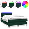 vidaXL Box Spring krevet s madracem i LED tamnozeleni 120x210 cm bar&scaron;unasti