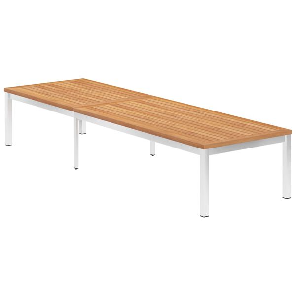 vidaXL Ležaljka za sunčanje od masivne tikovine i nehrđajućeg čelika