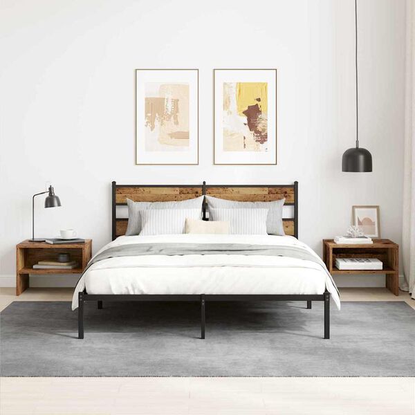 vidaXL Noćni ormar 2 pcs Staro drvo 40 x 40 x 30 cm Konstruirano drvo