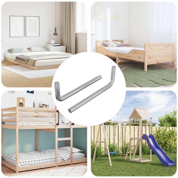 vidaXL Hex ključ 2 pcs Srebrno 32 x 86 mm Čelik