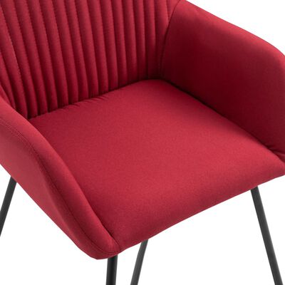 vidaXL Blagovaonske stolice od tkanine 4 kom crvena boja vina