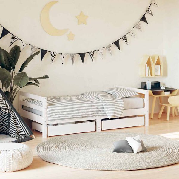 vidaXL Okvir za dječji krevet s ladicama bijeli 80x160 cm od borovine