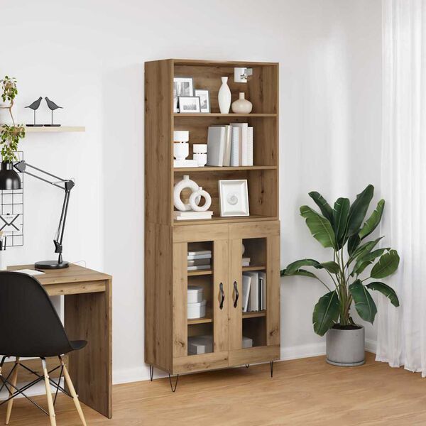 vidaXL Highboard 2 pcs Umjetnički hrast Konstruirano drvo