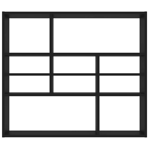 vidaXL Zidna polica crna 90 x 16 x 78 cm konstruirano drvo