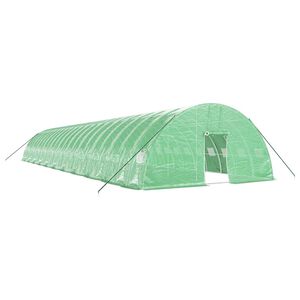 vidaXL Plastenik s čeličnim okvirom zeleni 132 m&sup2; 22 x 6 x 2,85 m