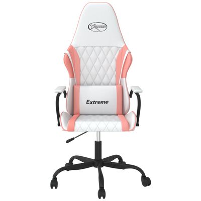 vidaXL Masažna igraća stolica bijelo-ružičasta od umjetne kože
