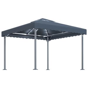 vidaXL Sjenica s LED svjetlosnim trakama 300x300 cm antracit aluminij