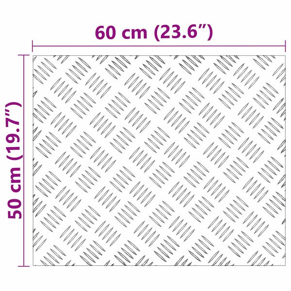 vidaXL Stepenica Pravokutni 4 pcs Srebrno 60 x 50 cm Aluminij