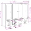 vidaXL Highboard s ladicama 3 pcs Staro drvo Konstruirano drvo