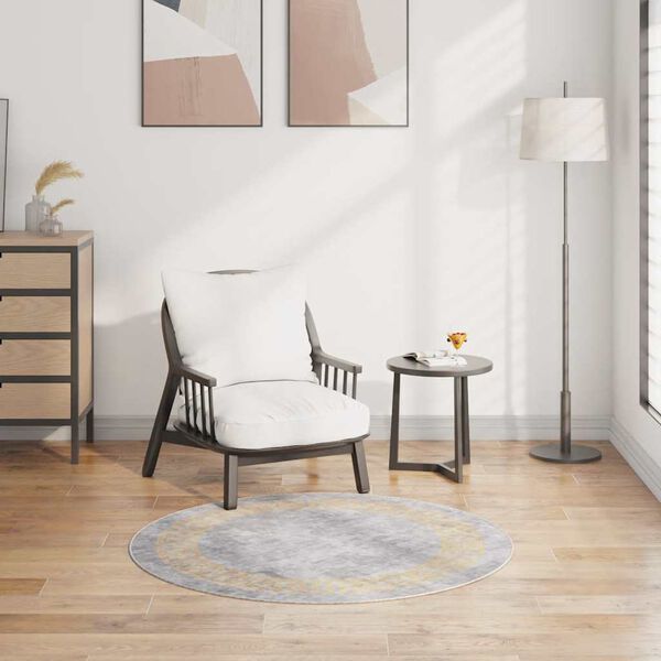 vidaXL Perivi tepih &phi; 120 cm sivi