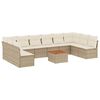 vidaXL 11-dijelni set vrtnih sofa od poliratana s jastucima bež