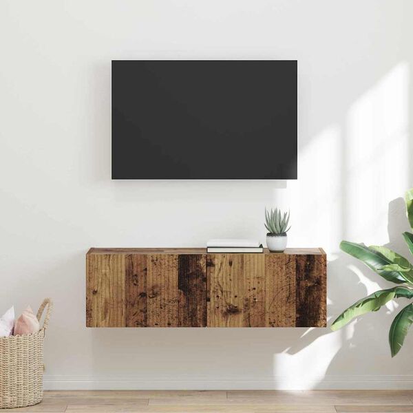 vidaXL TV zidni ormar Staro drvo 98 x 31 x 29,5 cm Konstruirano drvo