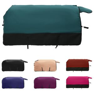 vidaXL Pokrivač za konje Tamno zelena i crna 75 cm Poliester