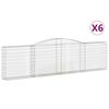 vidaXL Lučne gabionske ko&scaron;are 6 kom 400x30x100/120cm pocinčano željezo