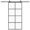 vidaXL Klizna vrata s okovima crna 102,5x205 cm ESG staklo