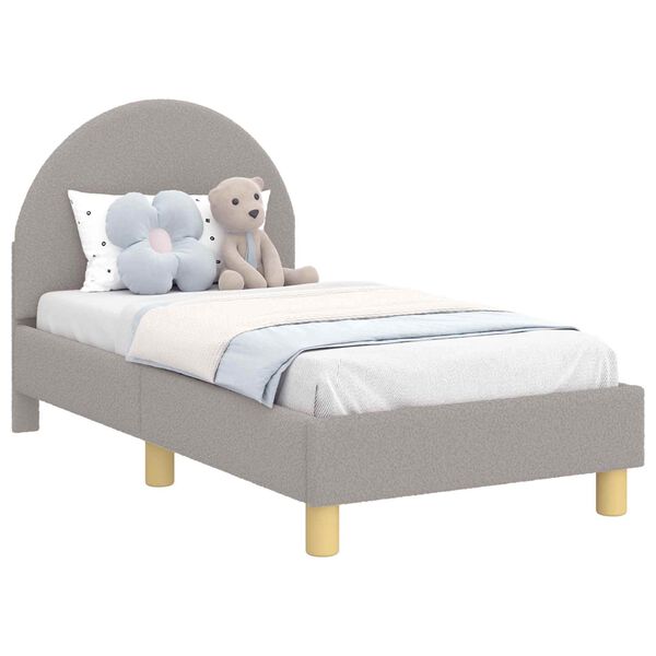 vidaXL Okvir kreveta za malu djecu s naslonom Svijetlo siva Vuna
