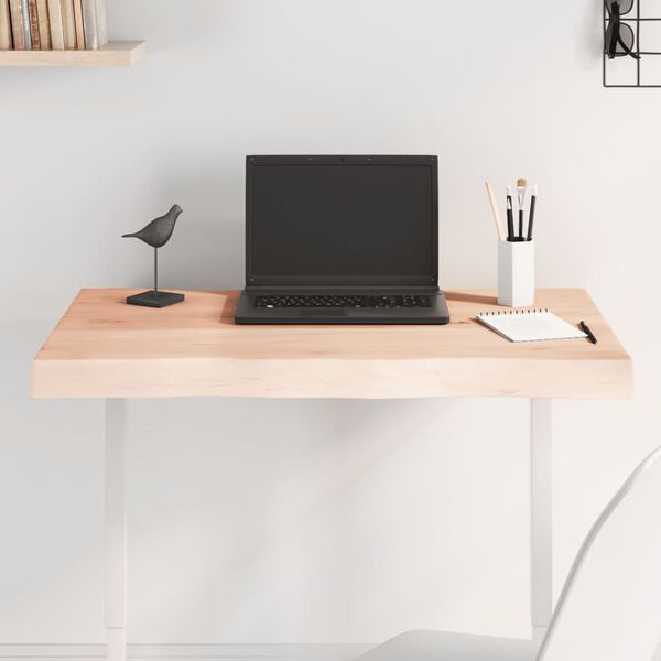 vidaXL Stolna ploča 80x60x(2-6) cm od hrastovine sa živim rubom