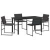 vidaXL Vrtni set za objed 5 pcs Crna 140 x 70 x 73 cm