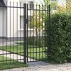 vidaXL Vrata za ogradu BOXTEL jedna vrata s &scaron;iljcima na vrhu čelik 1x2 m crna