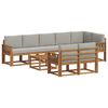 vidaXL Set vanjskih sofa 9 kom. Prirodna i svijetlo siva