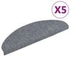 vidaXL Prostirke za stepenice, samoljepljive, 5 kom, 65x21x4 cm, svijetlo sive, poluokrugle, velike