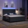 vidaXL LED Box Spring Krevet Tamno siva i bijela 180 x 200 cm