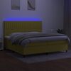 vidaXL Krevet box spring s madracem LED zeleni 200x200 cm od tkanine