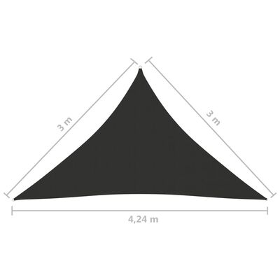 vidaXL Jedro protiv sunca od tkanine trokutasto 3x3x4,24 m antracit