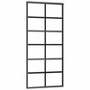 vidaXL Klizna vrata s priborom crna 90 x 205 cm od ESG stakla