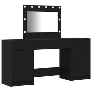 vidaXL Toaletni stol 3 kom. Crna 78,5 x 41 x 135 cm Konstruirano drvo
