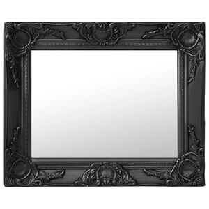 vidaXL Zidno ogledalo u baroknom stilu 50 x 40 cm crno