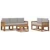 vidaXL Set vanjskih sofa 6 pcs Prirodna i svjetlosiva Poliester
