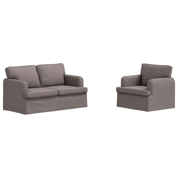 vidaXL Sofa 120cm 2 pcs Sivo-smeđa Metal