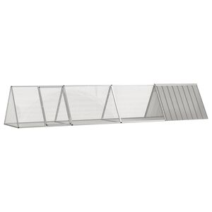 vidaXL Kavez za zečeve sivi 403,5 x 80,5 x 71 cm od pocinčanog čelika