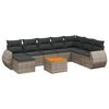 vidaXL 9-dijelni set vrtnih sofa od poliratana s jastucima sivi