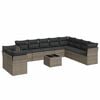 vidaXL 11-dijelni set vrtnih sofa od poliratana s jastucima sivi
