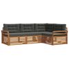 vidaXL Set vanjskih sofa 4 kom. Prirodna i antracit