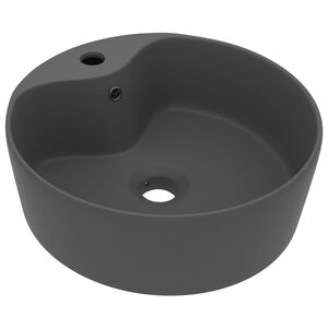 vidaXL Luksuzni umivaonik mat tamnosivi 36 x 13 cm keramički
