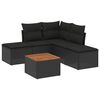 vidaXL 6-dijelni set vrtnih sofa s jastucima crni od poliratana