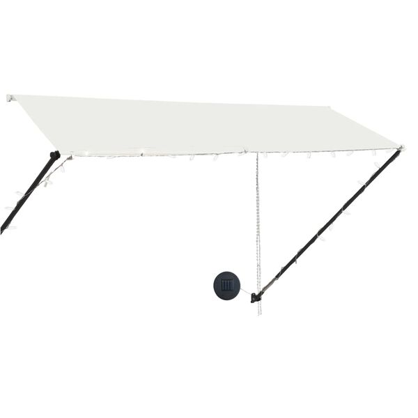 vidaXL Tenda na uvlačenje s LED svjetlima 300 x 150 cm krem
