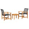 vidaXL 3-dijelni bistro set od poliratana i bagremovog drva crni